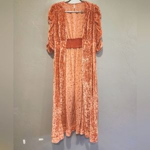 Free people pink velvet duster